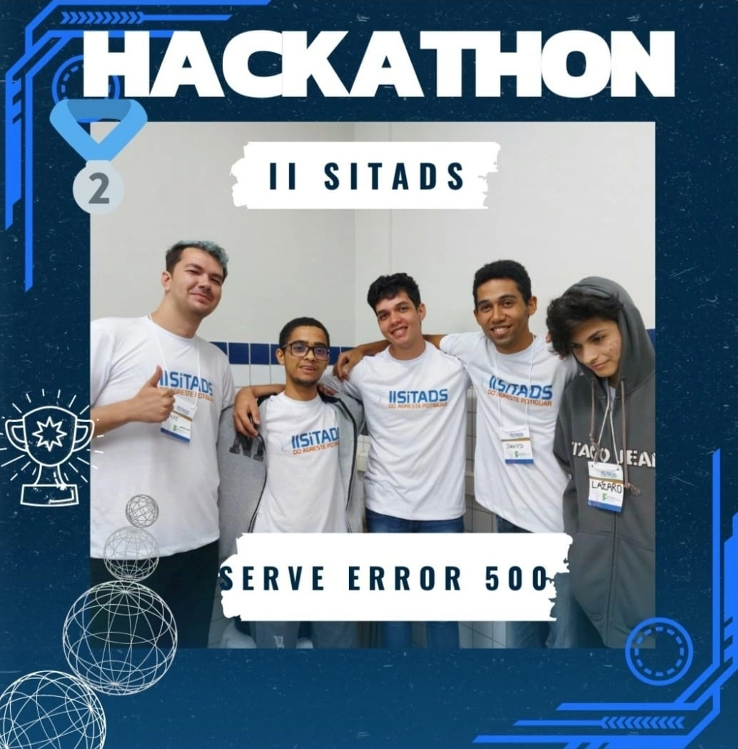 Imagem do grupo ganhador na segunda posição do Hackathon.